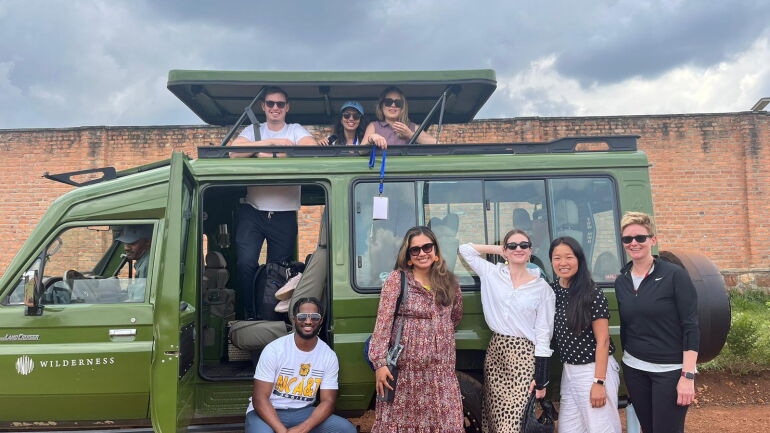Students and their jeep