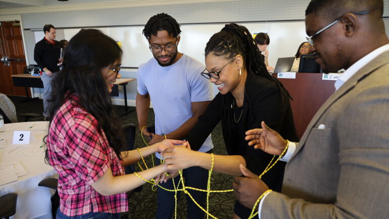 Vetter Dean's Fellows doing a team building exercise
