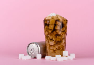 Unhealthily diet with sweet sugary soft drinks concept