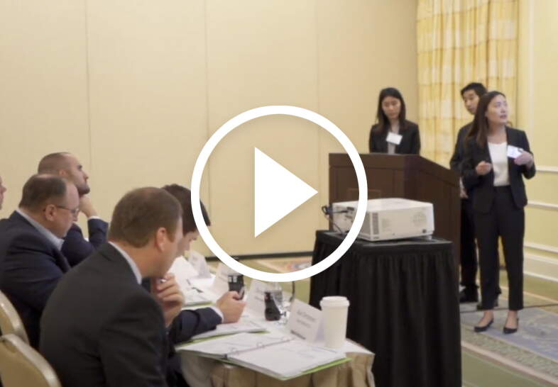 Students presenting at Alpha Challenge