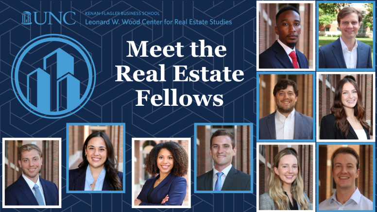 Graphic shows the photos of 6 men and 4 women and says 'Meet the Real Estate Fellows'