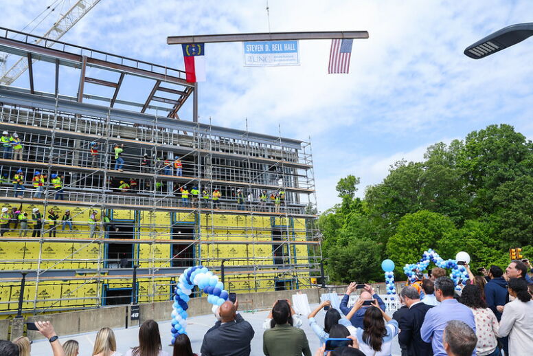 Raising the beam of Steven D. Bell Hall