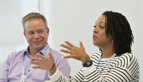 Woman in executive development session