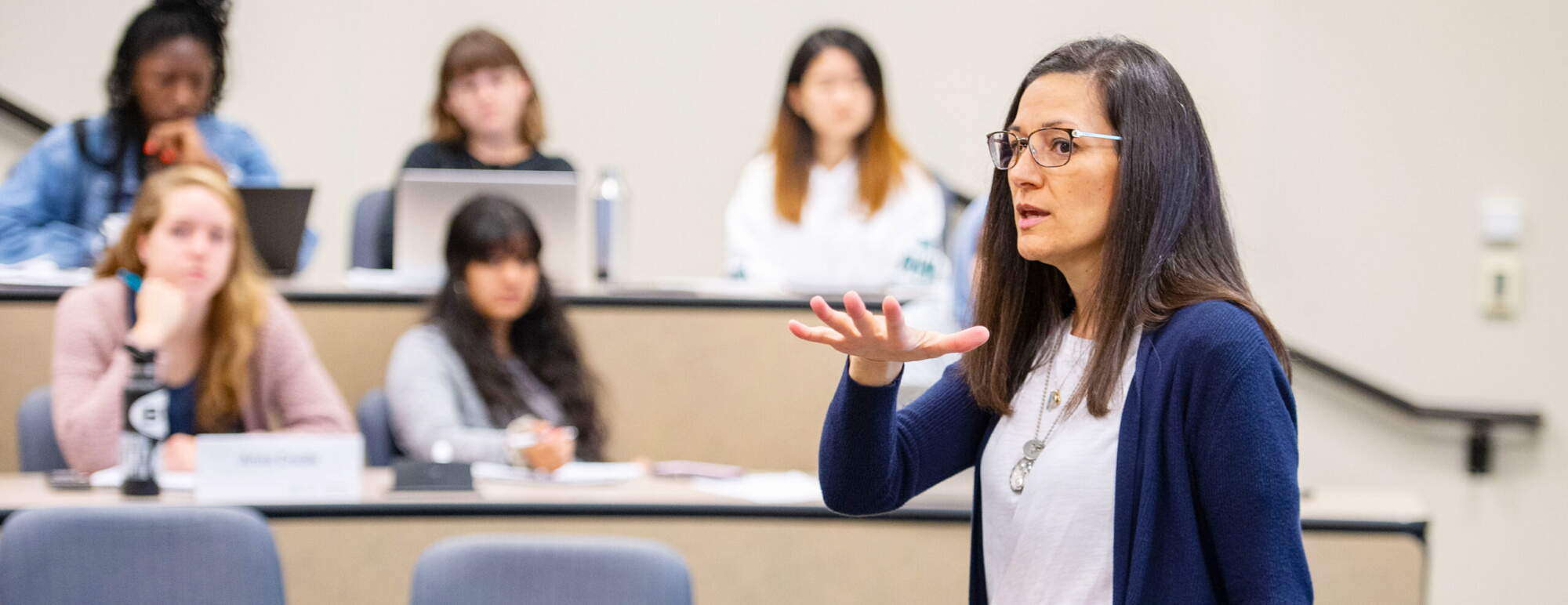 Professor teaching a class