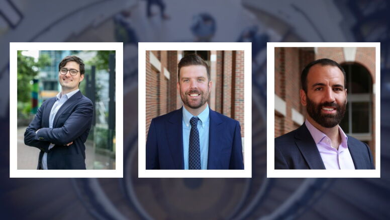 Aidan McConnell, Tim Burke, and Marc Bertucci's headshots