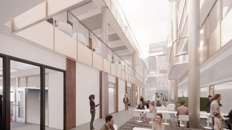 Atrium of new building