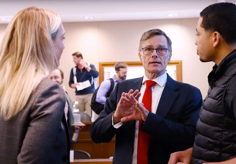 J.B. Steenkamp with students