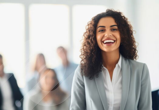 Woman standing and smiling
