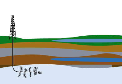 Cartoon graphic of oil well