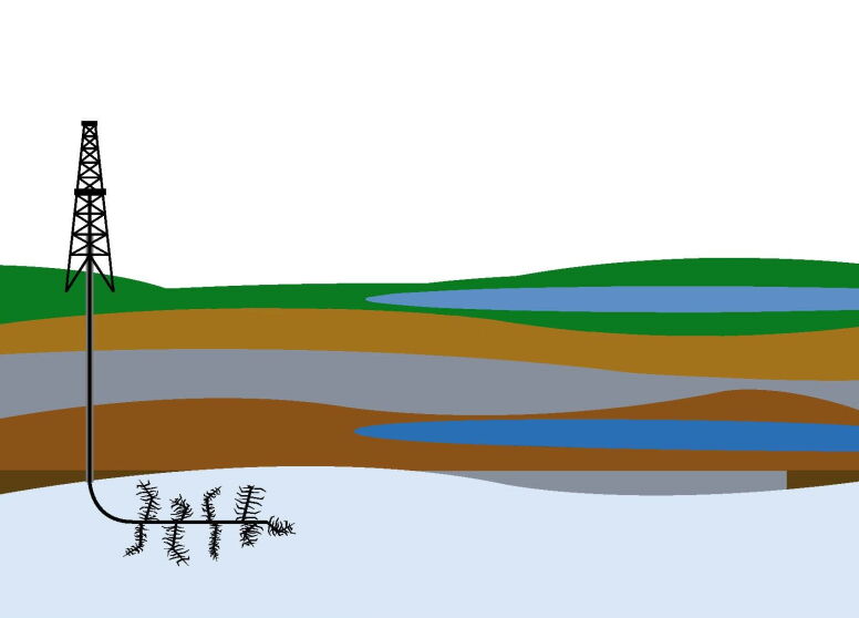 Cartoon graphic of oil well