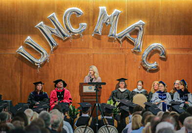 Hillary Salo (BSBA ’02, MAC ’03), vice chair of the Financial Accounting Standards Board, shares leadership advice with the Master of Accounting Program Class of 2025.