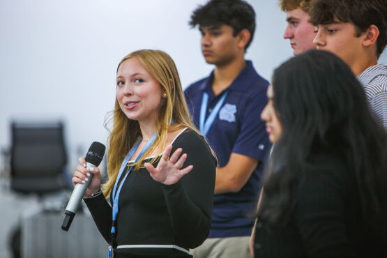 Student presenting at Tar Heel Business Academy