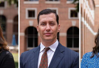 Collage of three new faculty members.