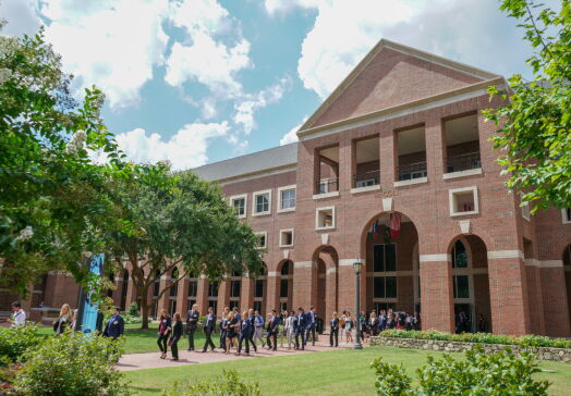 students walking from McColl