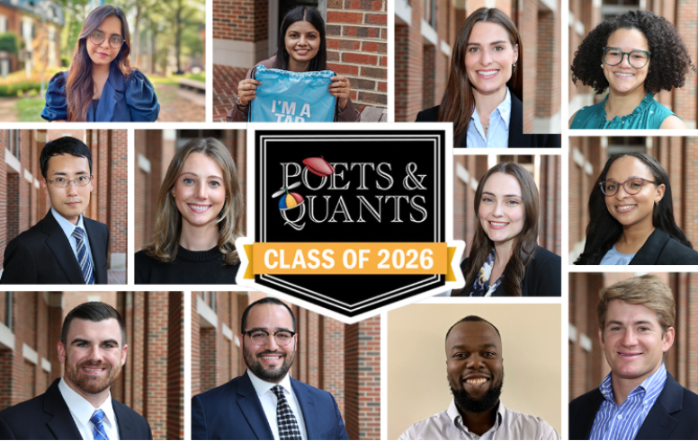 Images of a dozen MBA students with the caption 