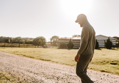 Kris Steele walking outside