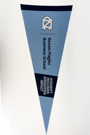Pennant with Kenan-Flagler's logo and core values