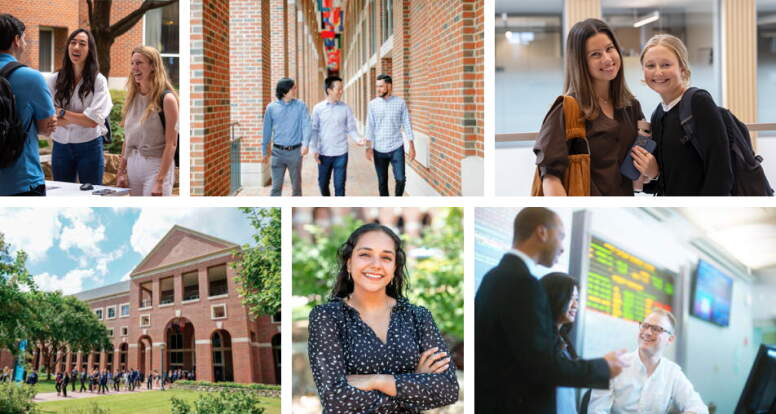 A grid of 6 photos with scenes of the people of UNC Kenan-Flagler
