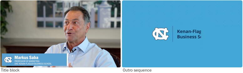 An example of a title block and outro sequence