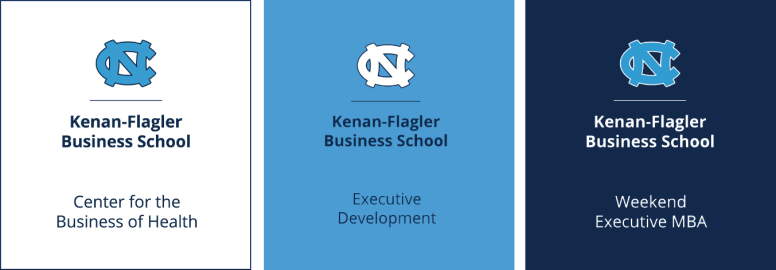 Three unit-level logos at UNC Kenan-Flagler