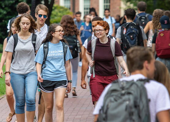 Students walking