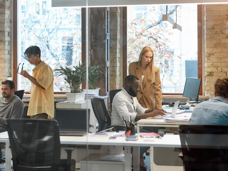 Startup employees working