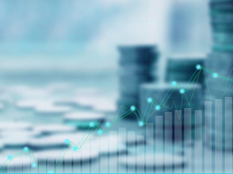 coins and graph illustration
