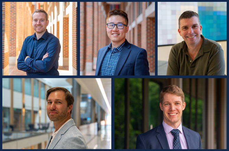 Collage of five new faculty members at UNC Kenan-Flagler