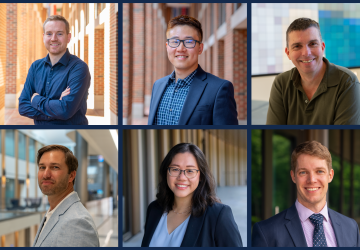 Collage of six new faculty members at UNC Kenan-Flagler