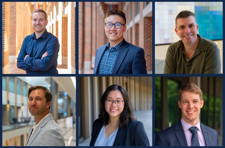 Collage of six new faculty members at UNC Kenan-Flagler