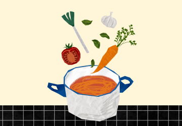 Cartoon vegetable soup