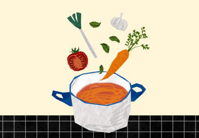 Cartoon vegetable soup