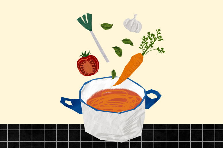 Cartoon vegetable soup